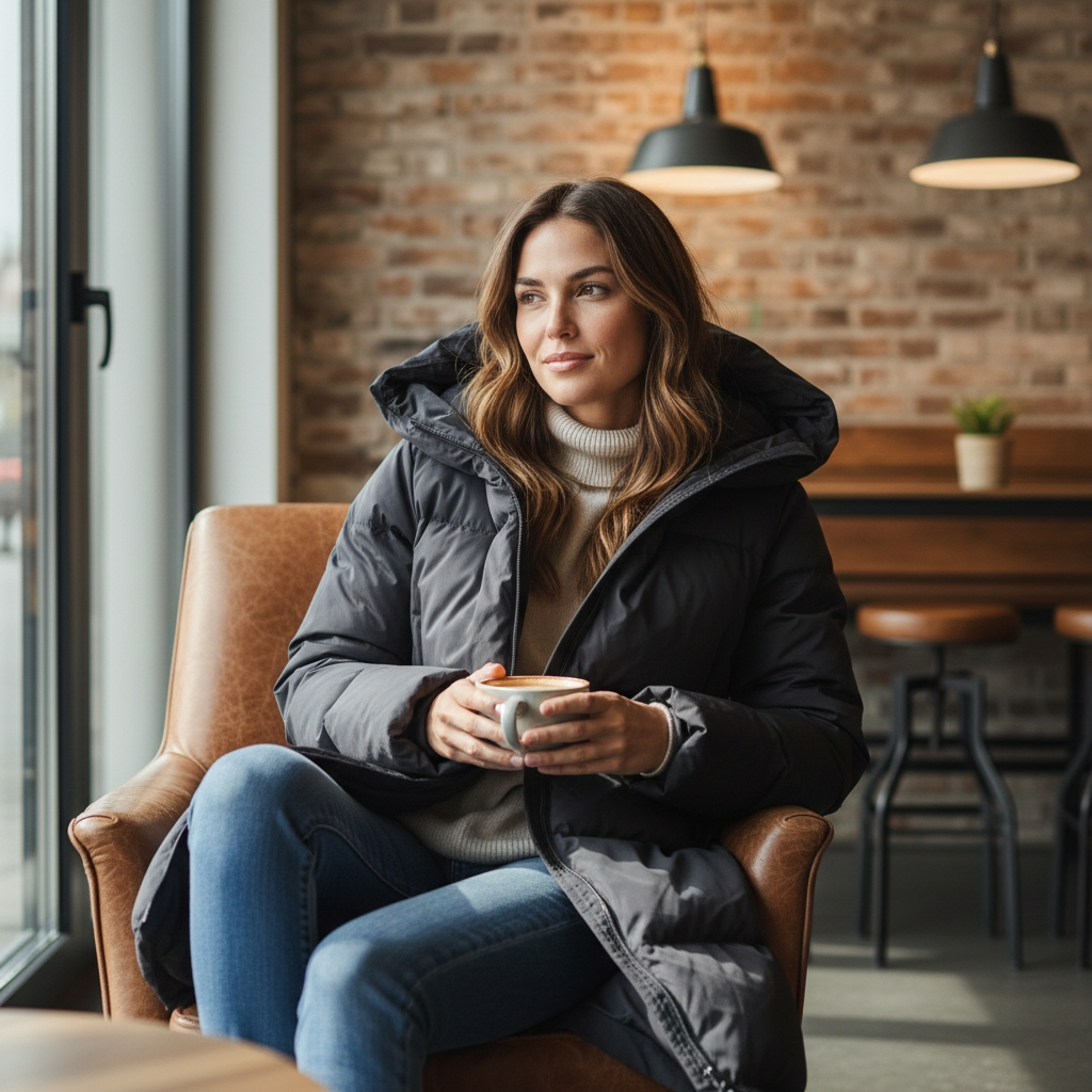 Mörkblå täck kappa