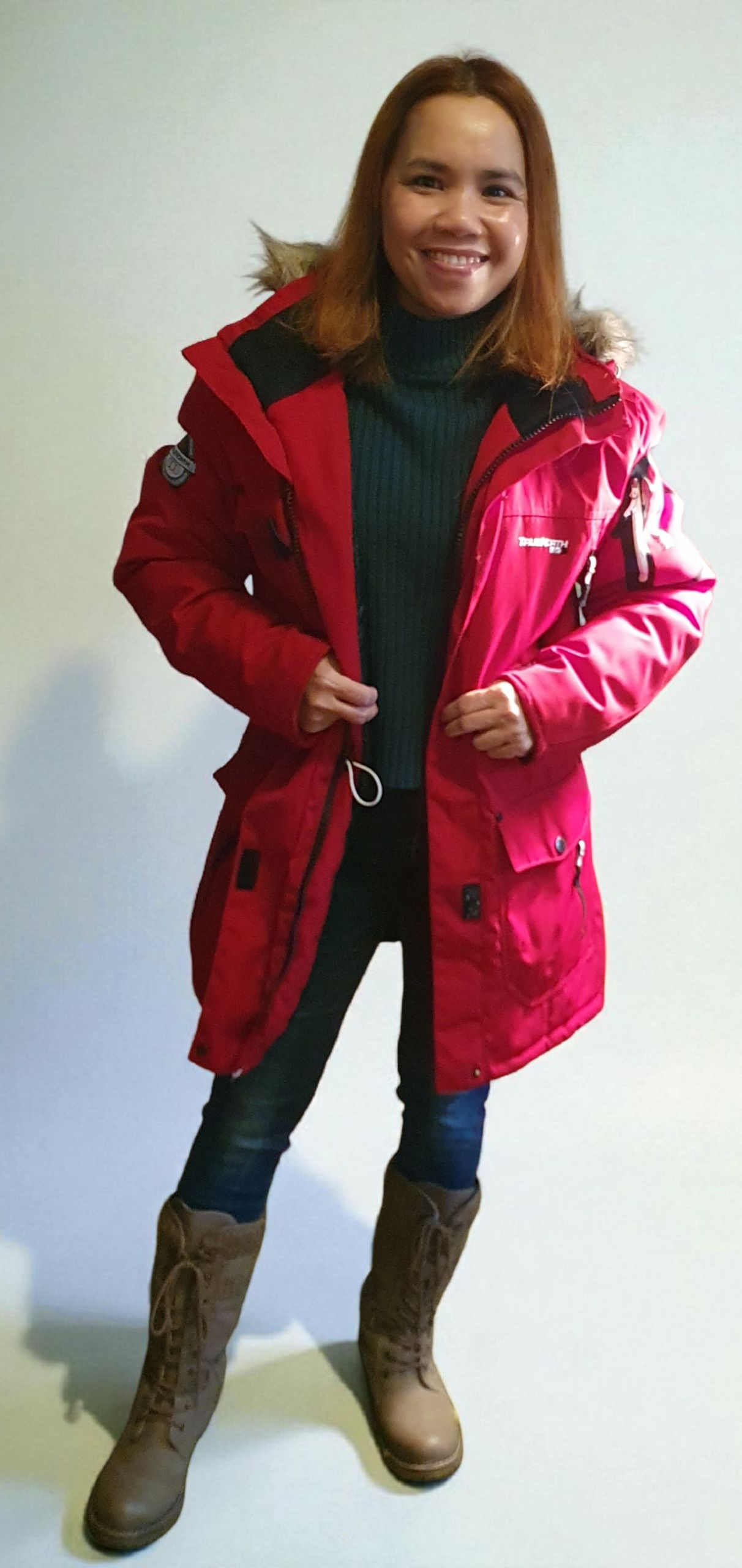 Röd vinterjacka / parkas