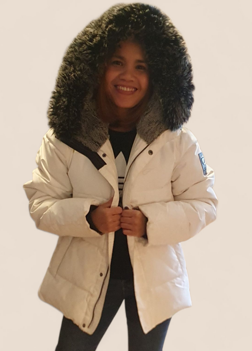 Vinterjacka med pälskrage