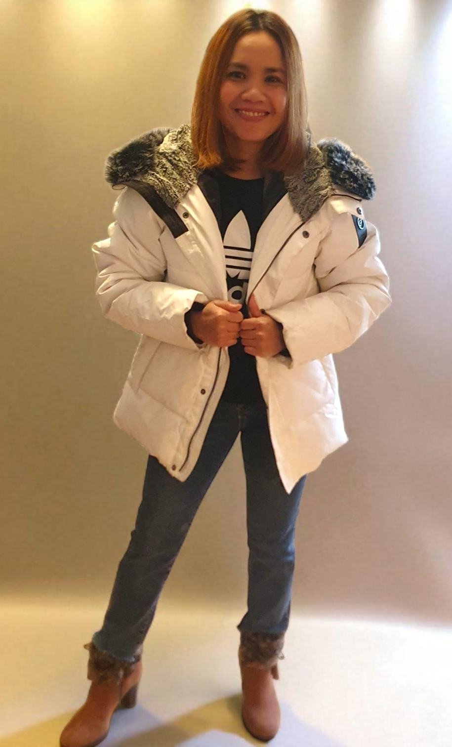 Vinterjacka med pälskrage