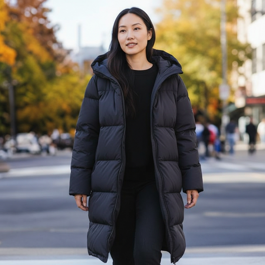 Mörkblå täck kappa